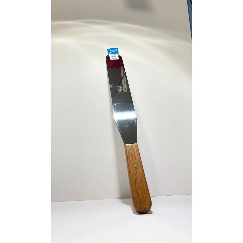 Ateco Straight Spatula 1376 Stainless Steel Wood Handle Cake Icing Tool Japan